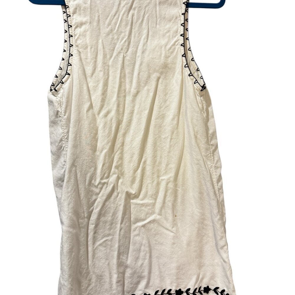 Urban Outfitters White Sleeveless Dress with Black Embroidery - Size M - Picture 5 of 5